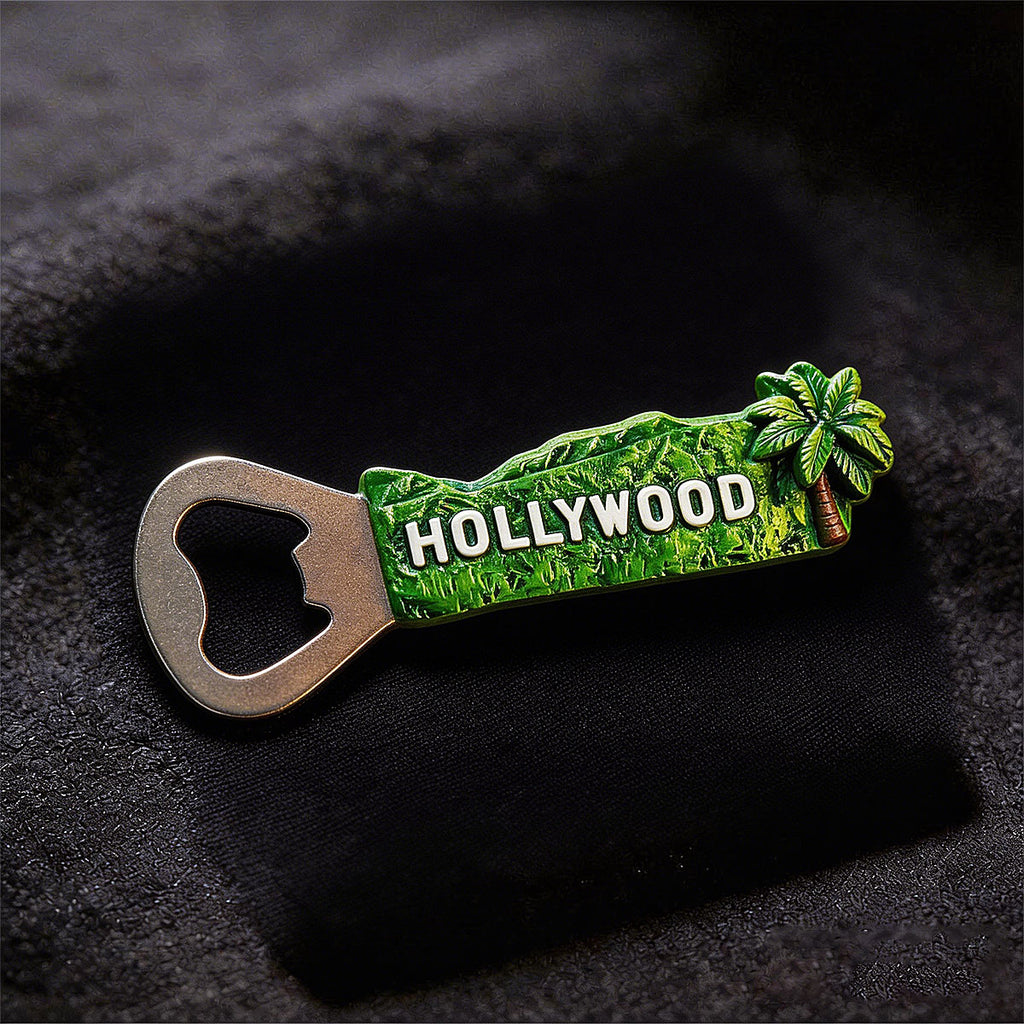 Hollywood Bottle Opener Souvenir Fridge Magnet – Travel Collection Keepsake