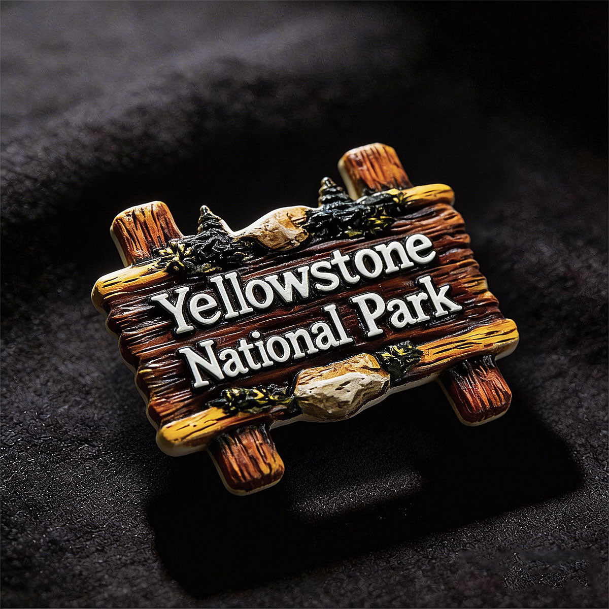Yellowstone Park wooden sign 3D Souvenir Fridge Magnet – Travel Collection Keepsake