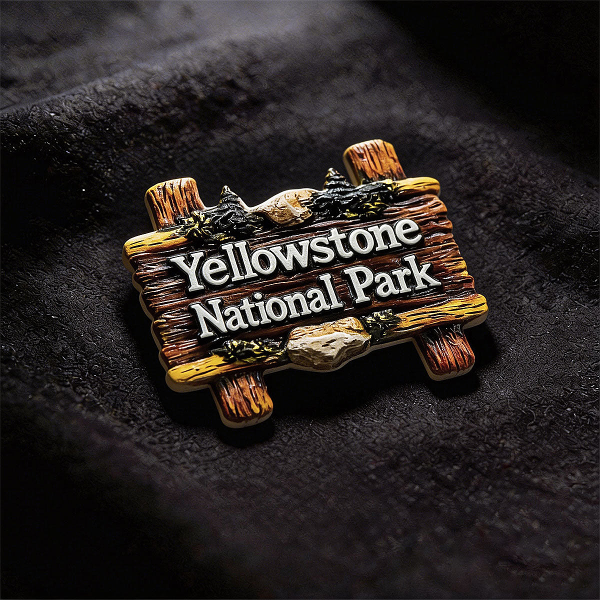 Yellowstone Park wooden sign 3D Souvenir Fridge Magnet – Travel Collection Keepsake