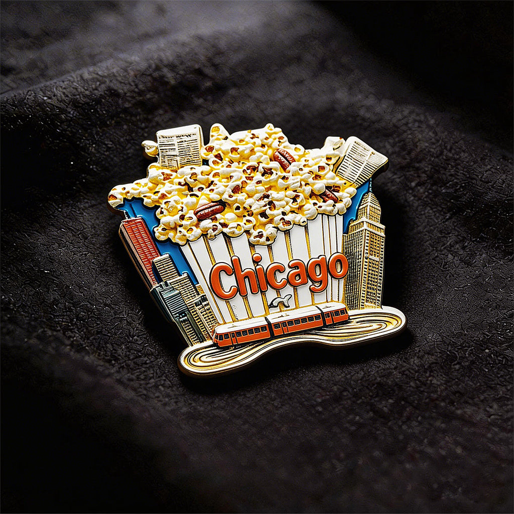 Chicago popcorn 3D Souvenir Fridge Magnet – Travel Collection Keepsake