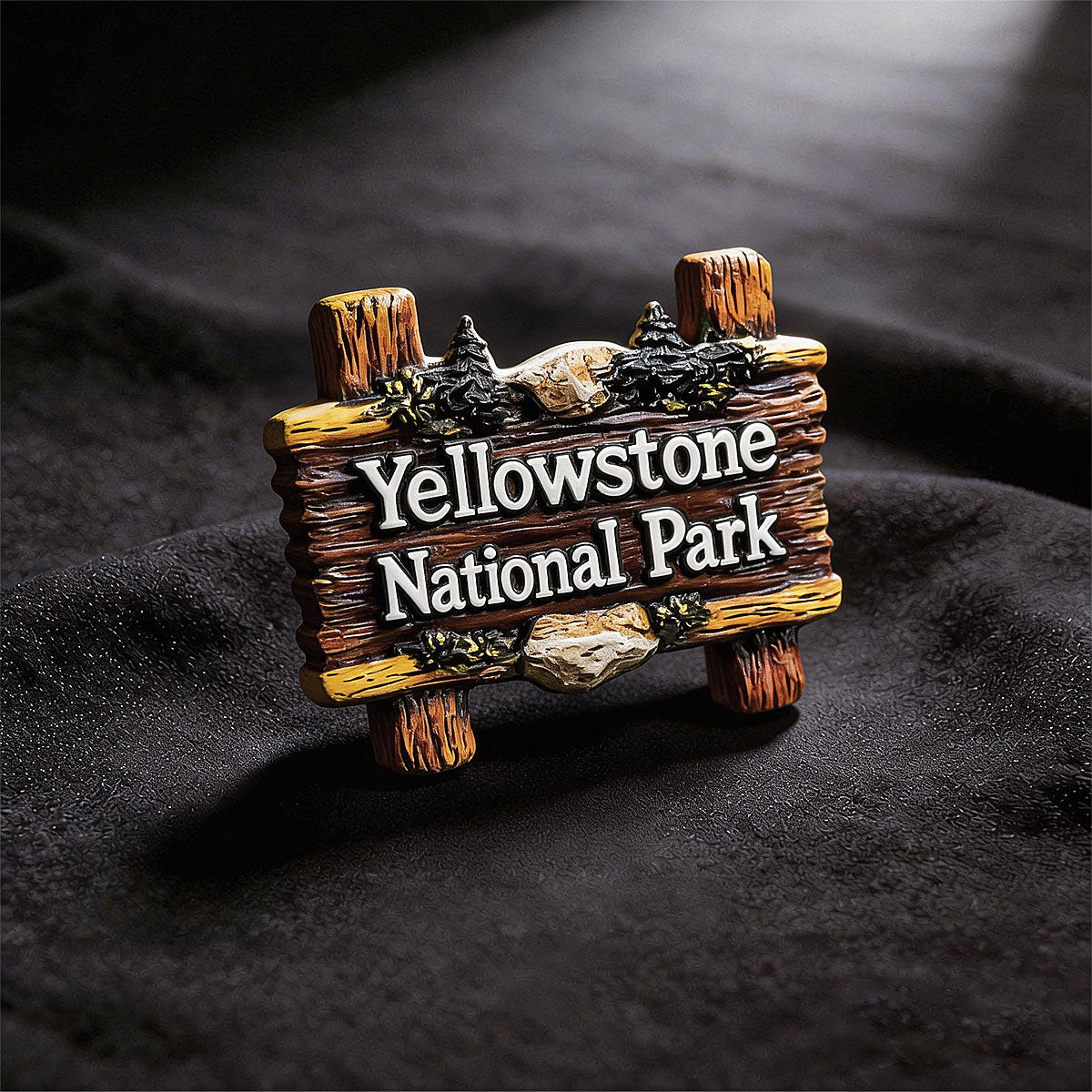 Yellowstone Park wooden sign 3D Souvenir Fridge Magnet – Travel Collection Keepsake