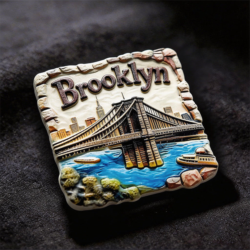 Brooklyn Bridge 3D Souvenir Fridge Magnet – Travel Collection Keepsake