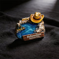 Yellowstone Park Cowboy 3D Souvenir Fridge Magnet – Travel Collection Keepsake