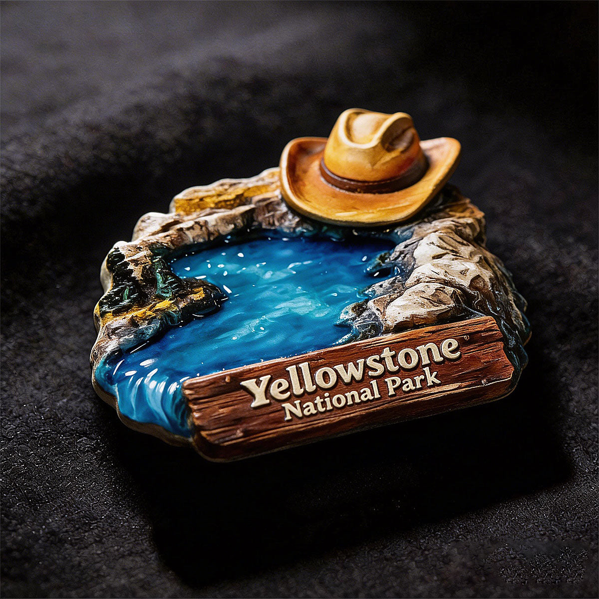 Yellowstone Park Cowboy 3D Souvenir Fridge Magnet – Travel Collection Keepsake