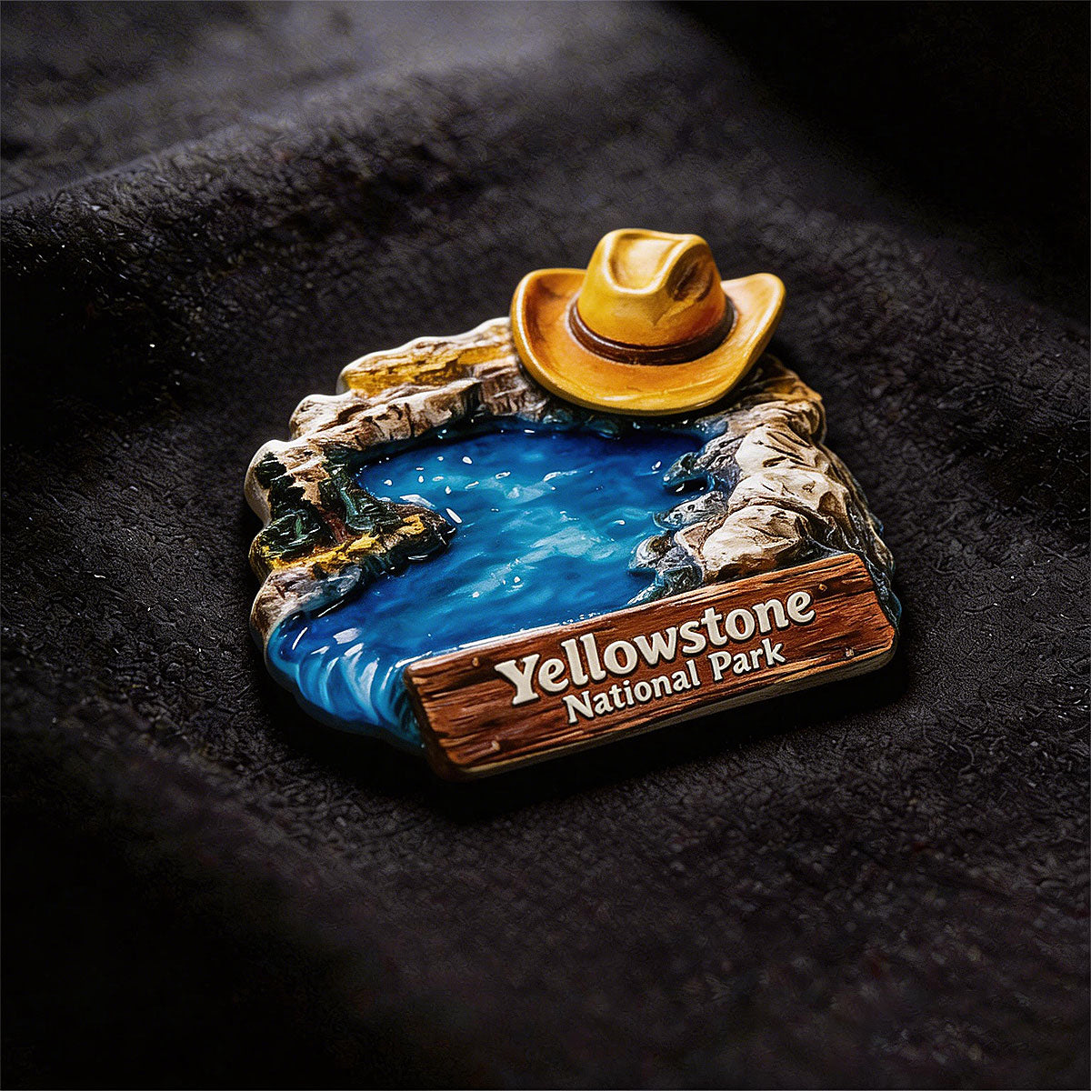 Yellowstone Park Cowboy 3D Souvenir Fridge Magnet – Travel Collection Keepsake