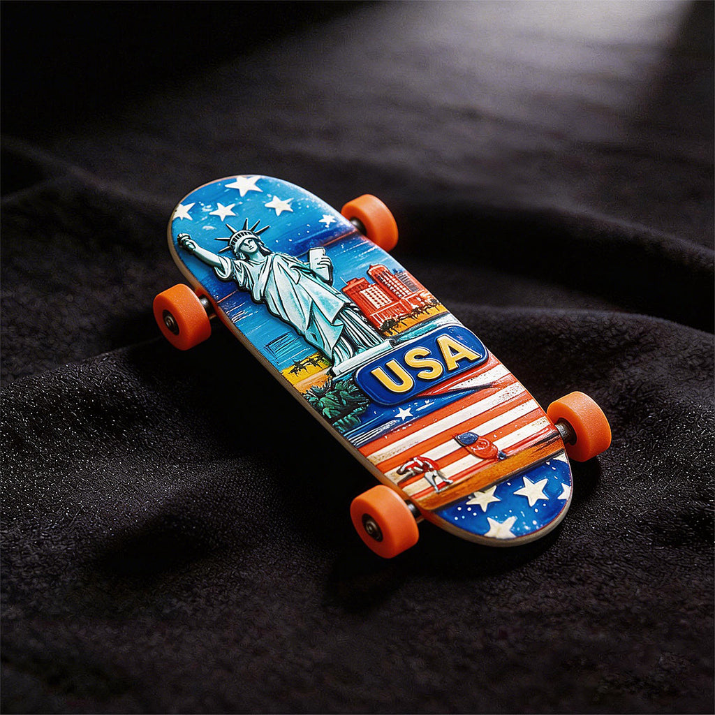Skateboard Statue of Liberty 3D Souvenir Fridge Magnet – Travel Collection Keepsake