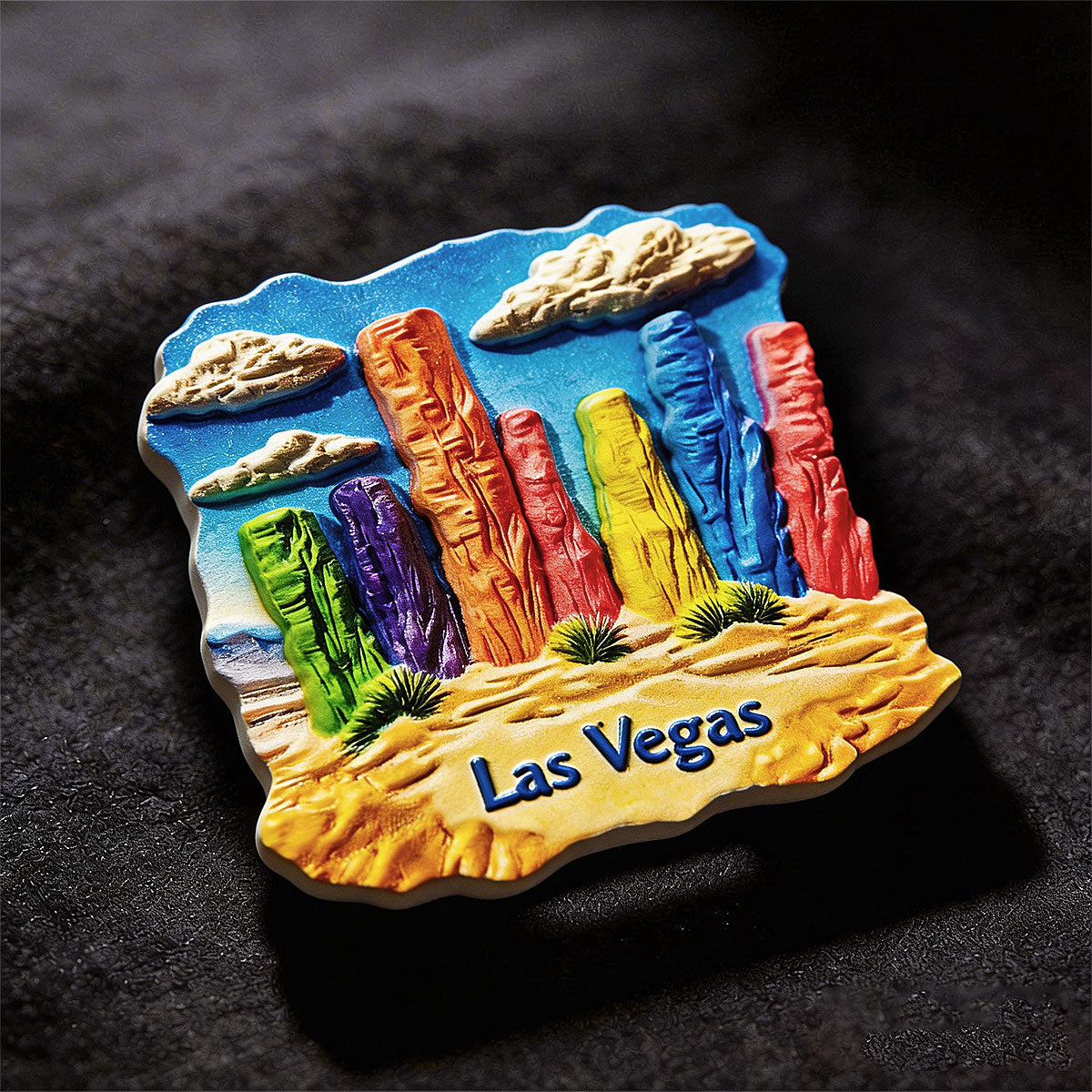Las Vegas Rainbow Rock 3D Souvenir Fridge Magnet – Travel Collection Keepsake