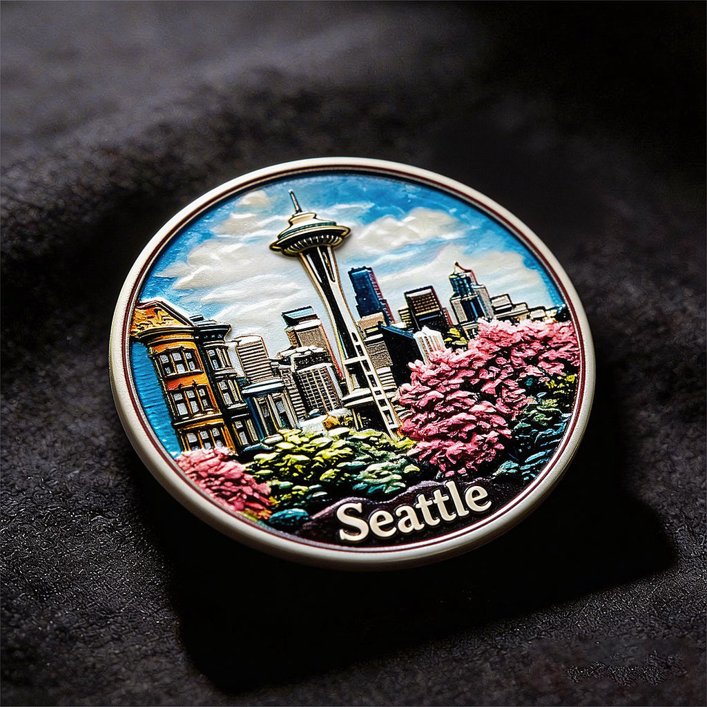 Seattle Space Needle 3D Souvenir Fridge Magnet – Travel Collection Keepsake