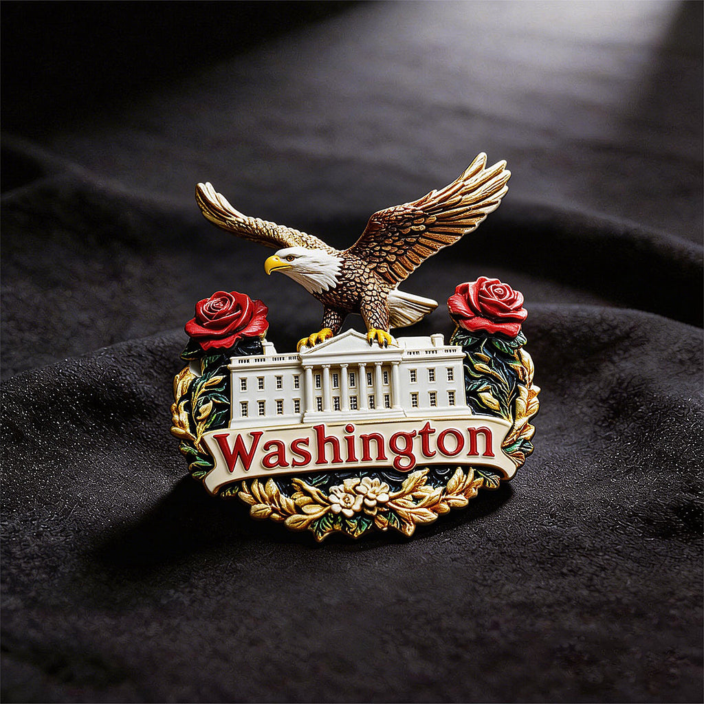 Washington's Bald Eagle 3D Souvenir Fridge Magnet – Travel Collection Keepsake