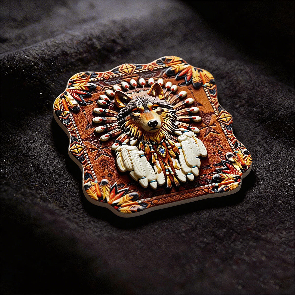 Canadian wolf-shaped totem 3D Souvenir Fridge Magnet – Travel Collection Keepsake