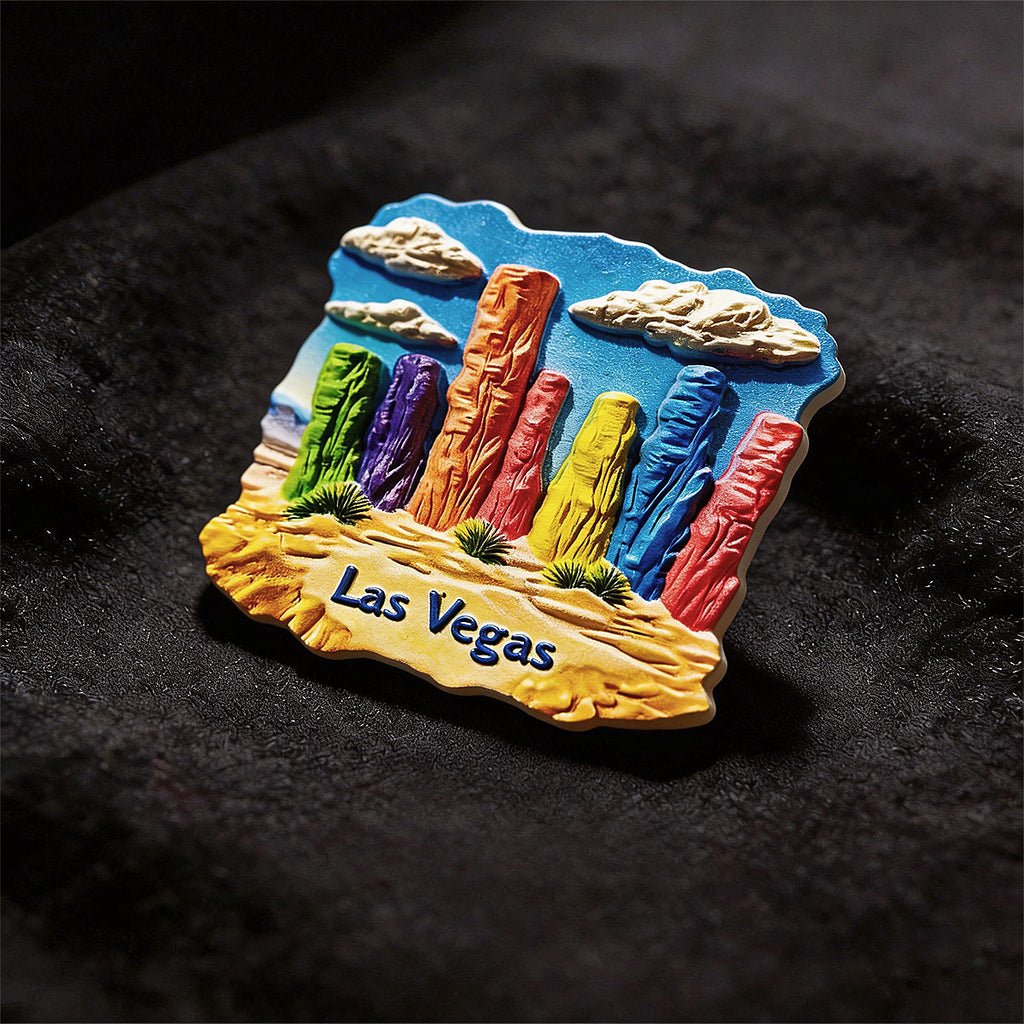 Las Vegas Rainbow Rock 3D Souvenir Fridge Magnet – Travel Collection Keepsake