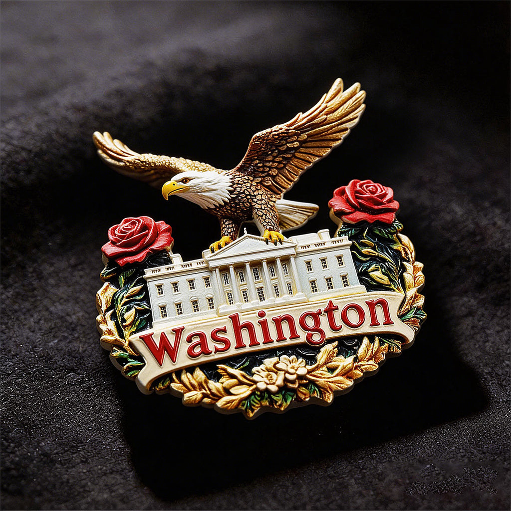 Washington's Bald Eagle 3D Souvenir Fridge Magnet – Travel Collection Keepsake