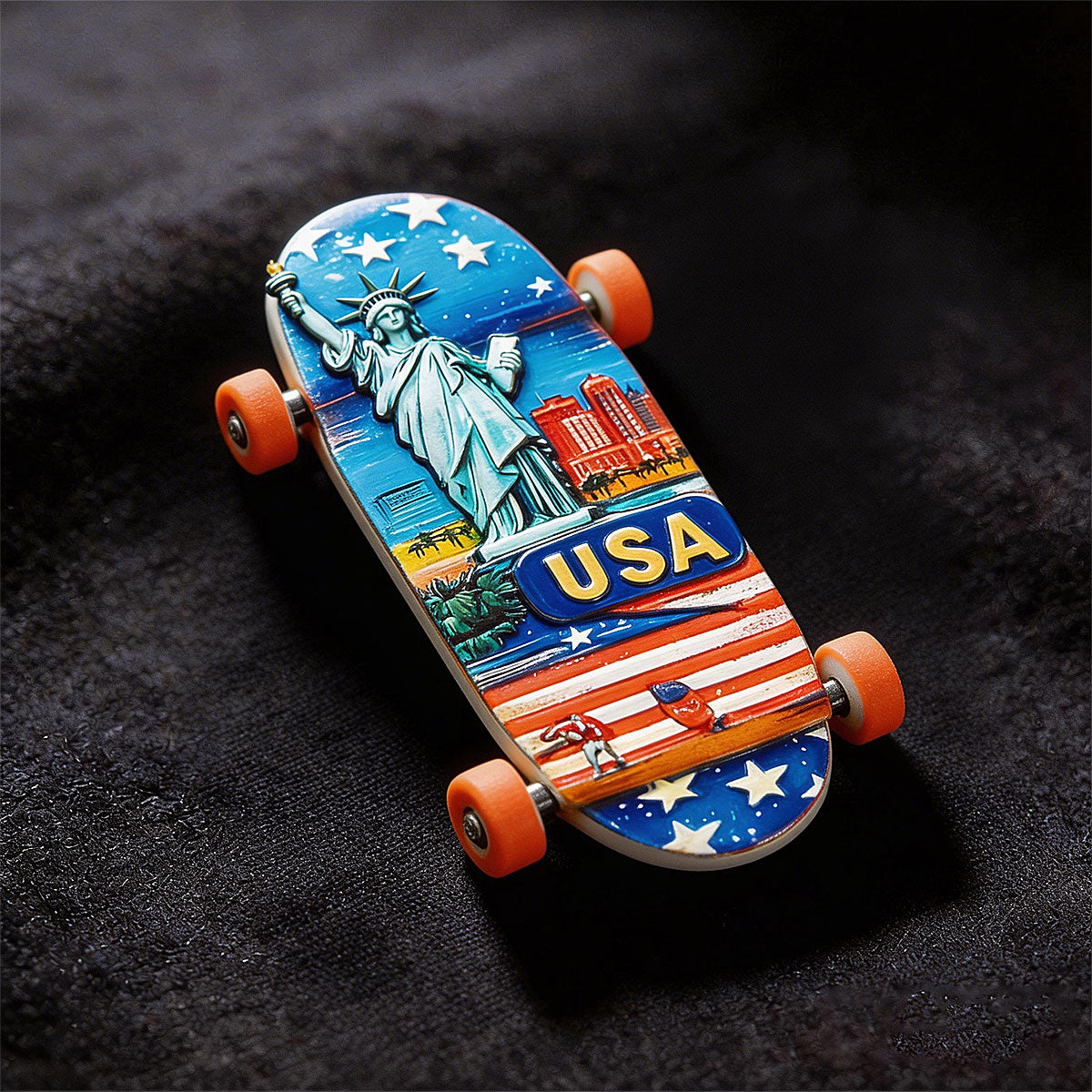 Skateboard Statue of Liberty 3D Souvenir Fridge Magnet – Travel Collection Keepsake