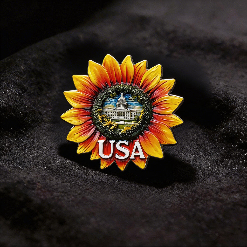 White House Sunflower 3D Souvenir Fridge Magnet – Travel Collection Keepsake