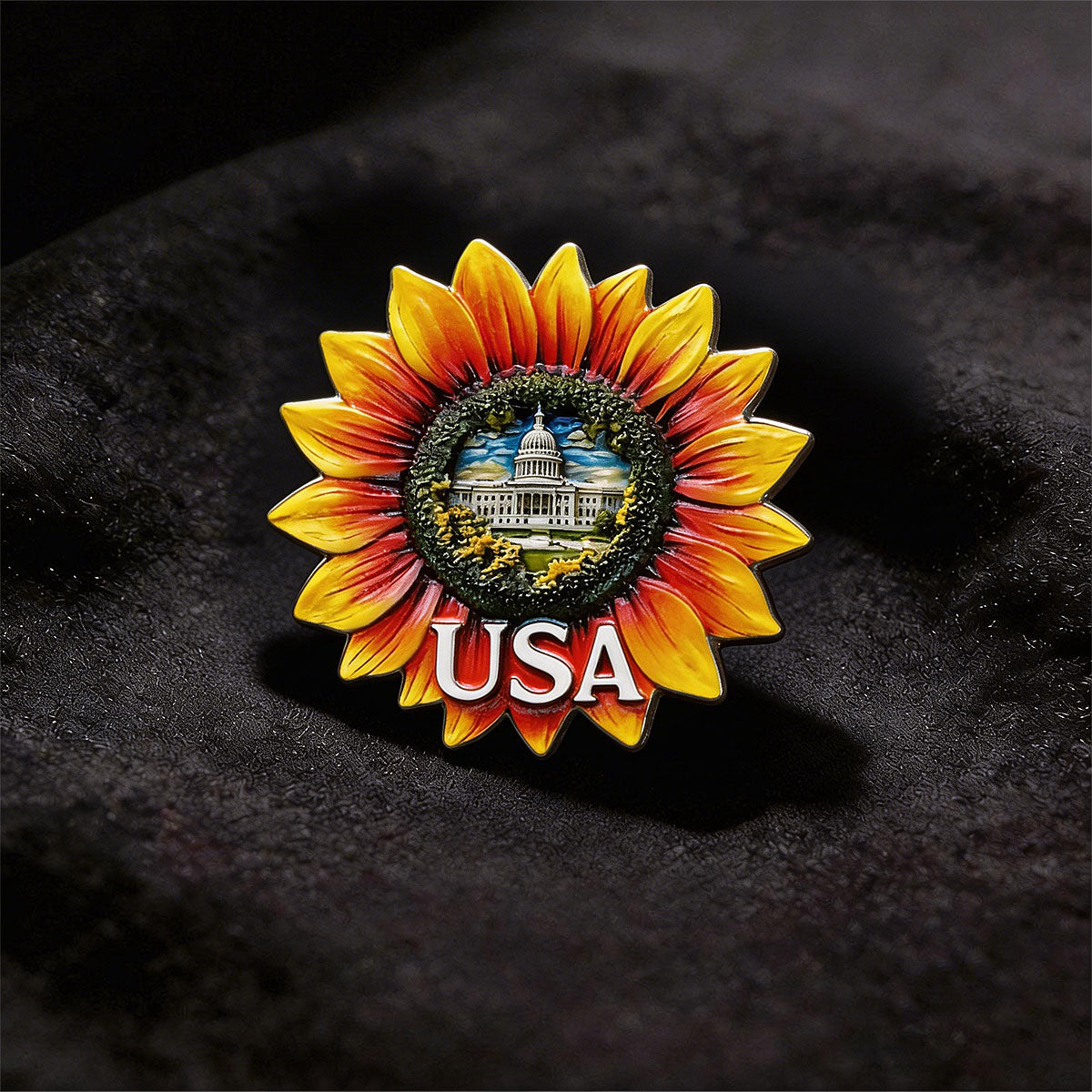 White House Sunflower 3D Souvenir Fridge Magnet – Travel Collection Keepsake