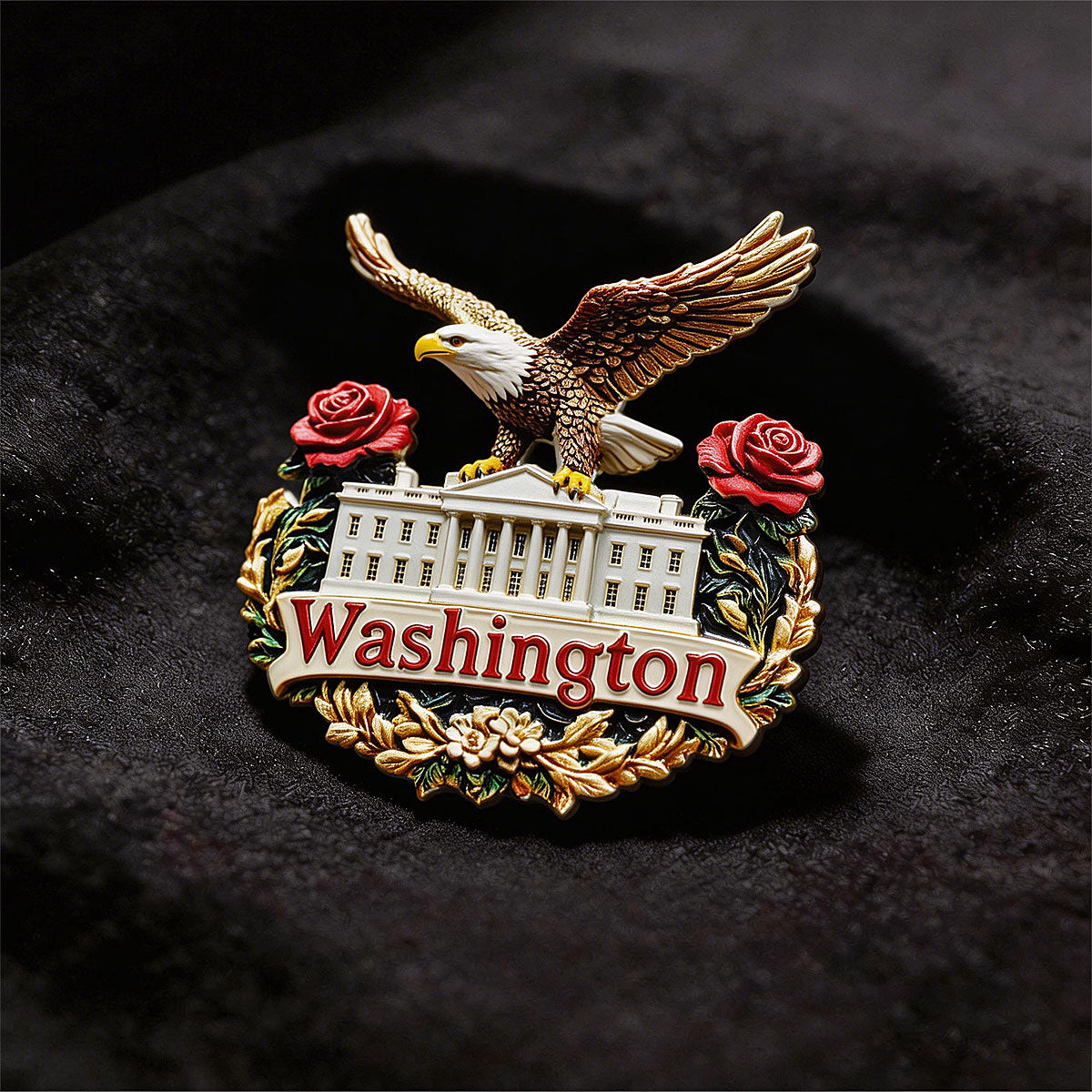 Washington's Bald Eagle 3D Souvenir Fridge Magnet – Travel Collection Keepsake