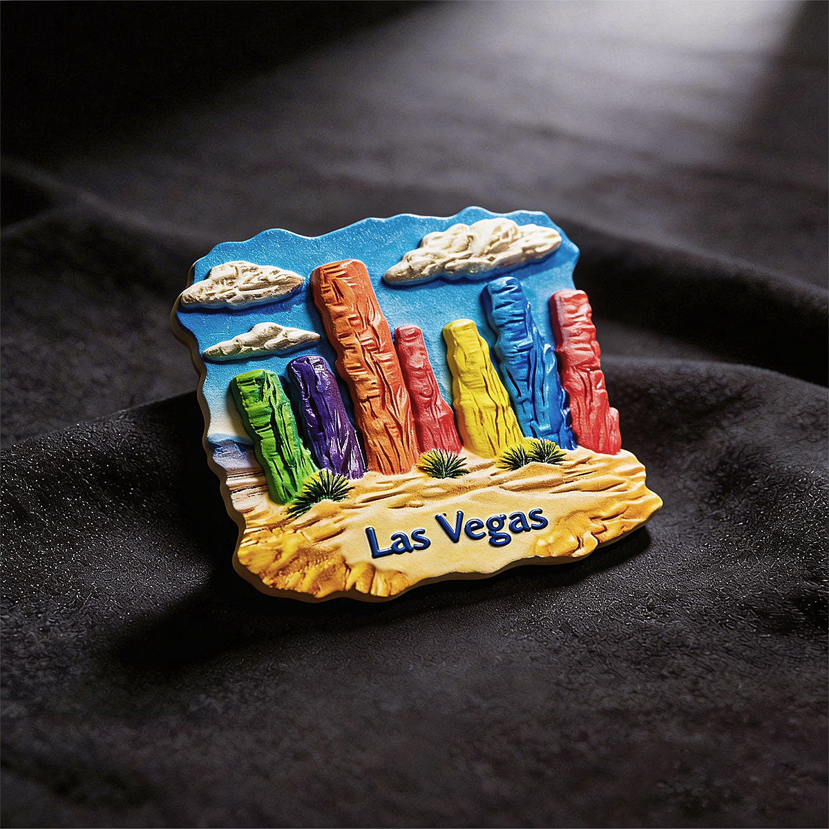 Las Vegas Rainbow Rock 3D Souvenir Fridge Magnet – Travel Collection Keepsake