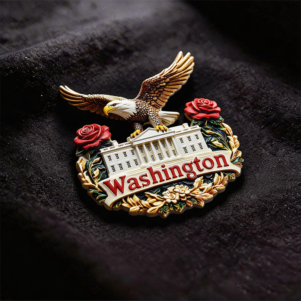 Washington's Bald Eagle 3D Souvenir Fridge Magnet – Travel Collection Keepsake