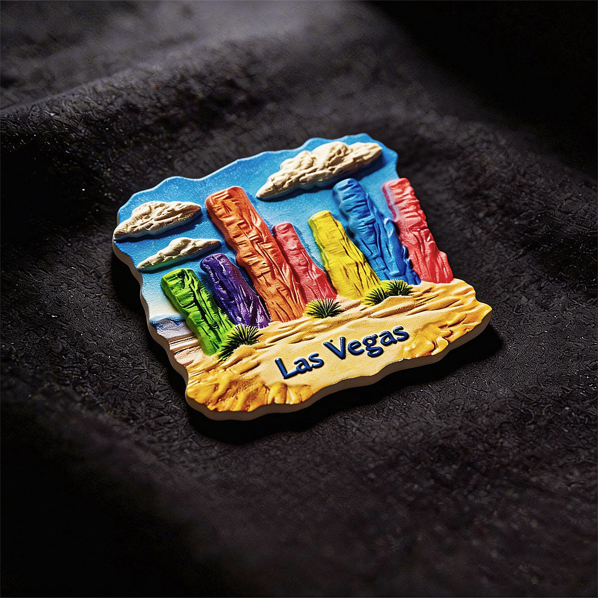 Las Vegas Rainbow Rock 3D Souvenir Fridge Magnet – Travel Collection Keepsake