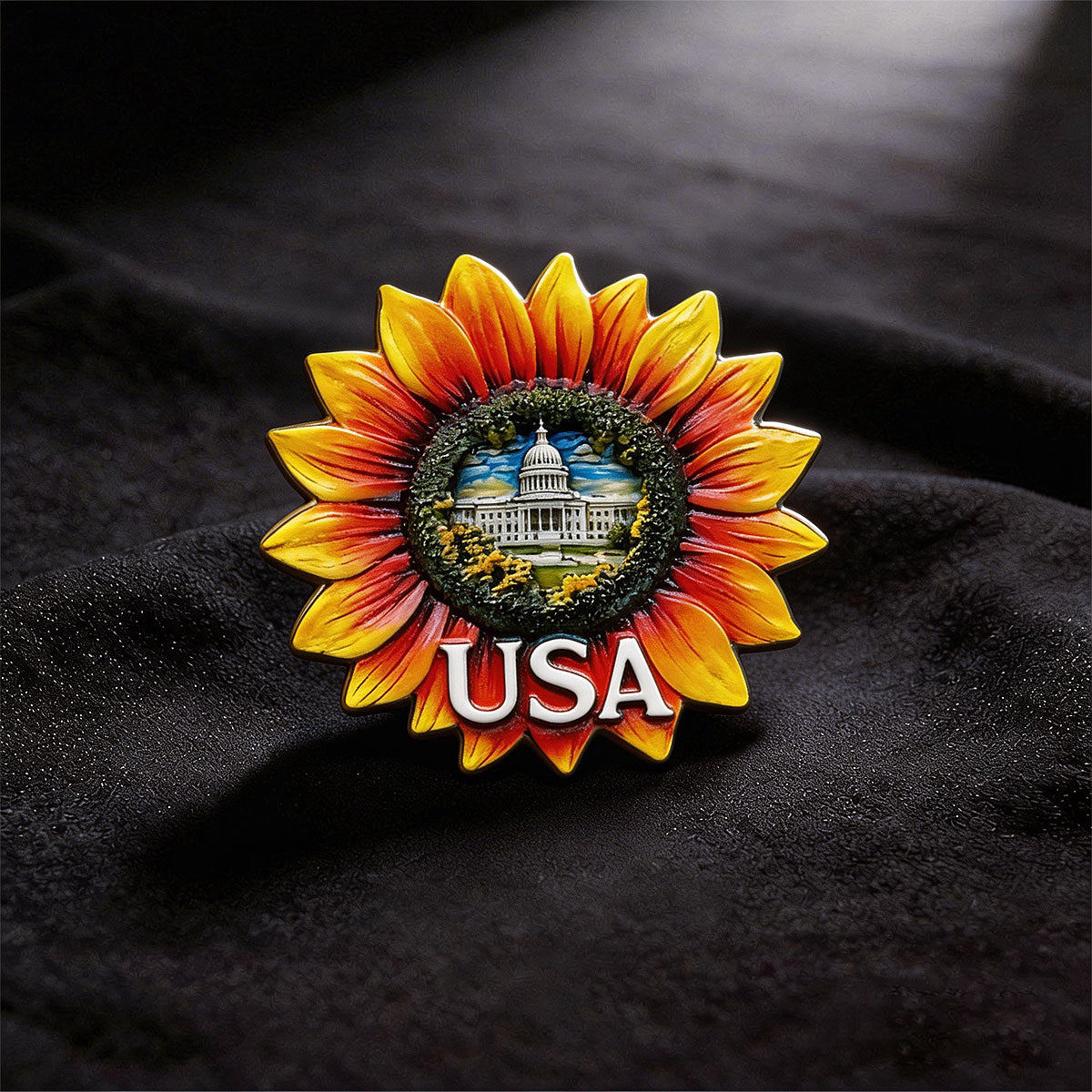 White House Sunflower 3D Souvenir Fridge Magnet – Travel Collection Keepsake