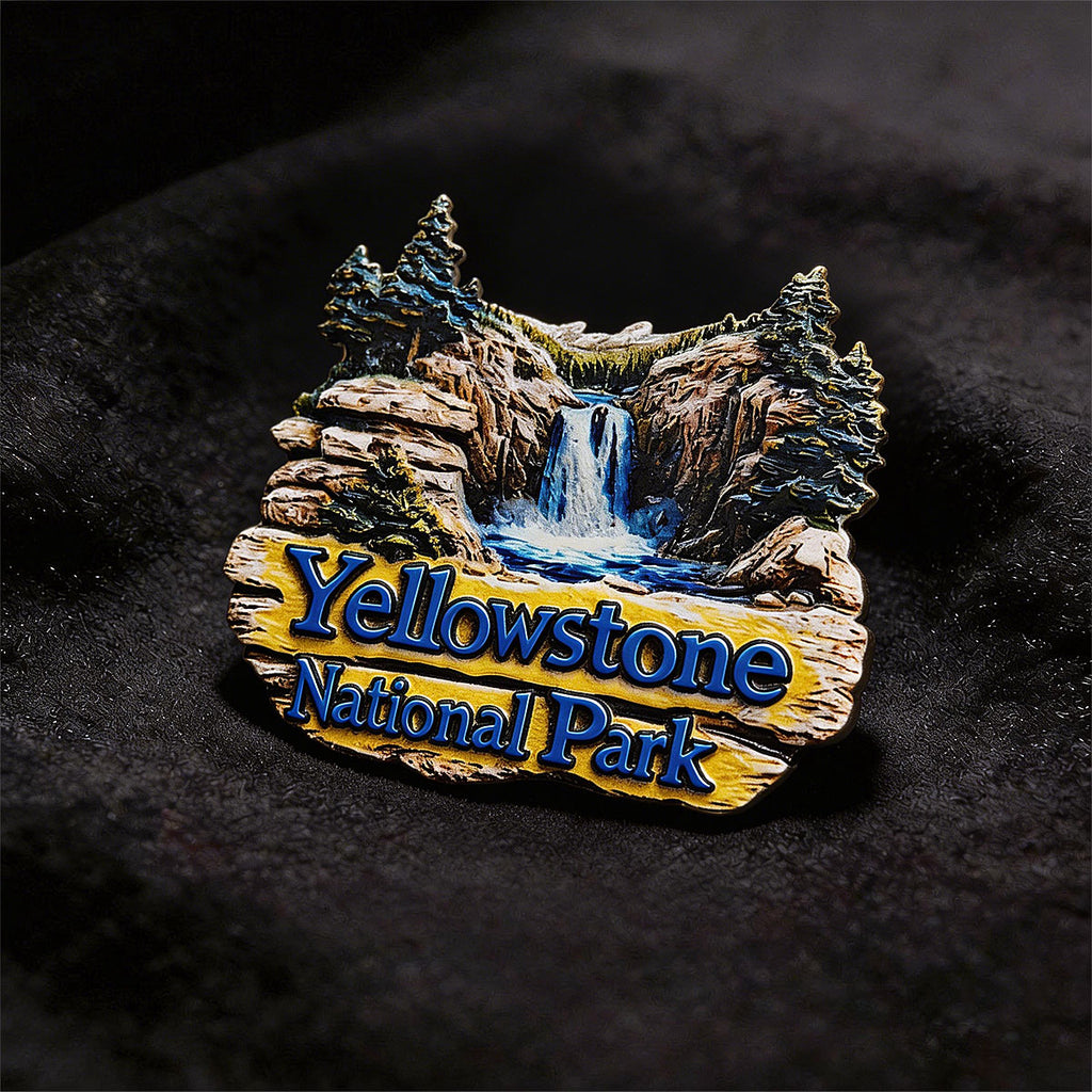 Yellowstone Waterfall 3D Souvenir Fridge Magnet – Travel Collection Keepsake