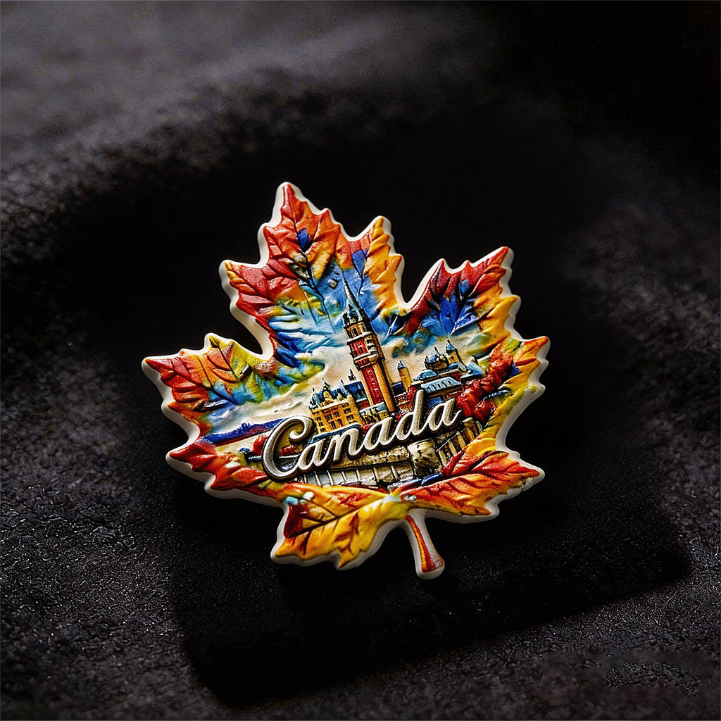 Canadian Maple Leaf 3D Collector's Refrigerator Magnet  – Travel Collection Keepsake