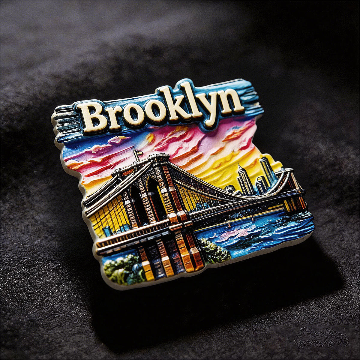 Brooklyn Bridge 3D Souvenir Fridge Magnet – Travel Collection Keepsake