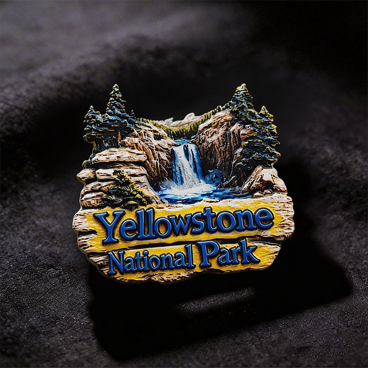 Yellowstone Waterfall 3D Souvenir Fridge Magnet – Travel Collection Keepsake