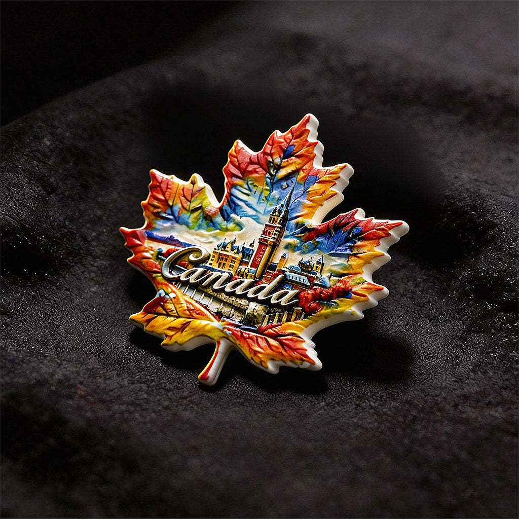 Canadian Maple Leaf 3D Collector's Refrigerator Magnet  – Travel Collection Keepsake