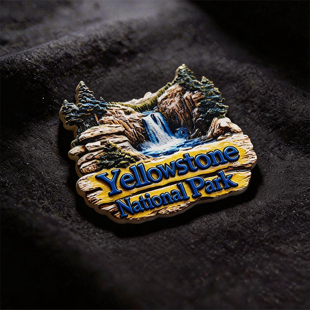 Yellowstone Waterfall 3D Souvenir Fridge Magnet – Travel Collection Keepsake