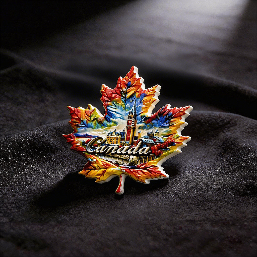 Canadian Maple Leaf 3D Collector's Refrigerator Magnet  – Travel Collection Keepsake