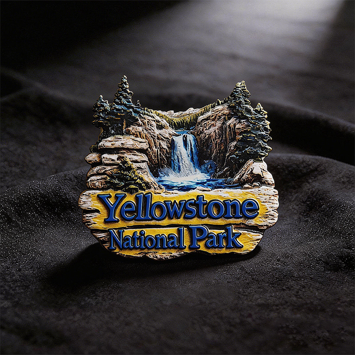 Yellowstone Waterfall 3D Souvenir Fridge Magnet – Travel Collection Keepsake