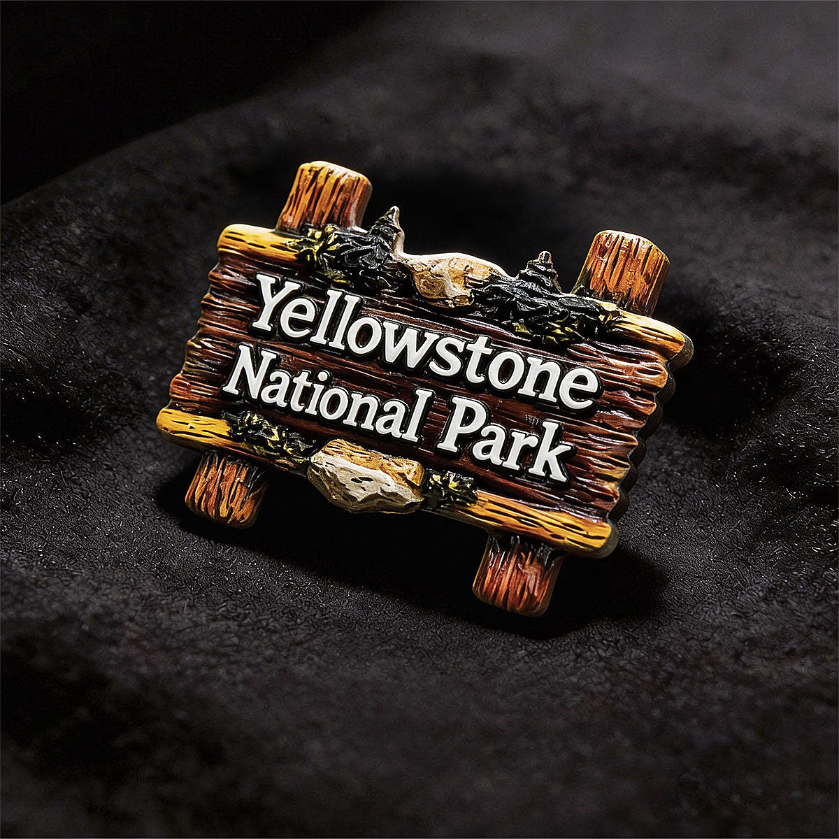 Yellowstone Park wooden sign 3D Souvenir Fridge Magnet – Travel Collection Keepsake