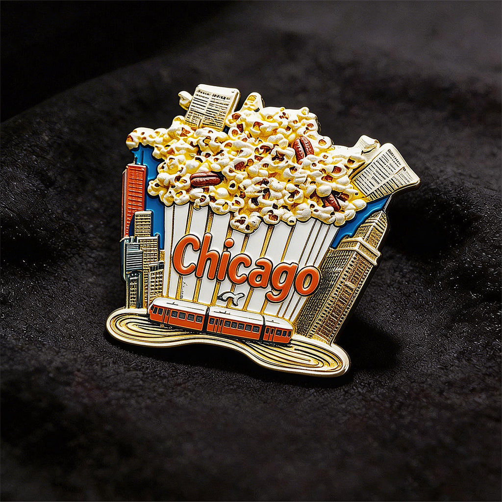 Chicago popcorn 3D Souvenir Fridge Magnet – Travel Collection Keepsake
